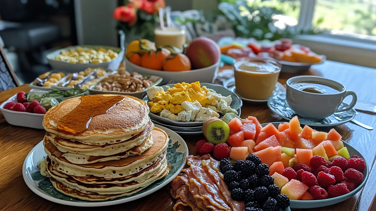 breakfast spread featuring a variety of easy breakfast dishe