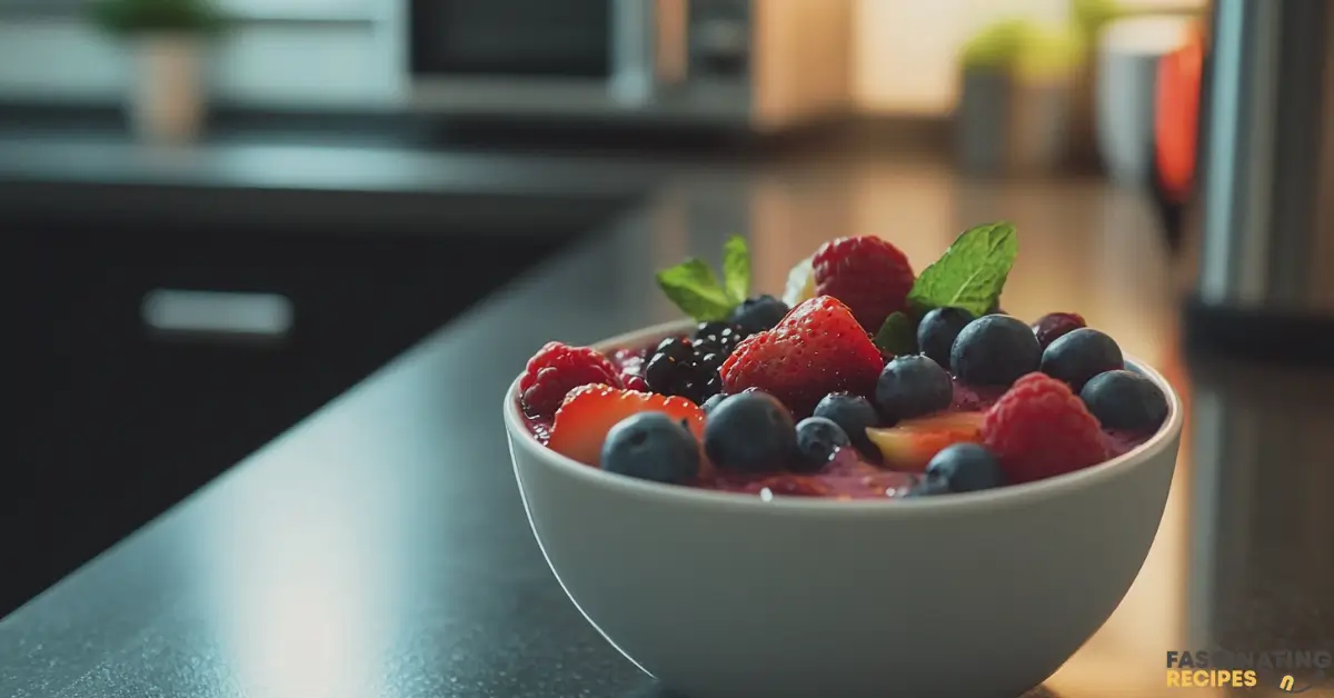 Vibrant Tropical Smoothie Acai Bowl with Fresh Fruits