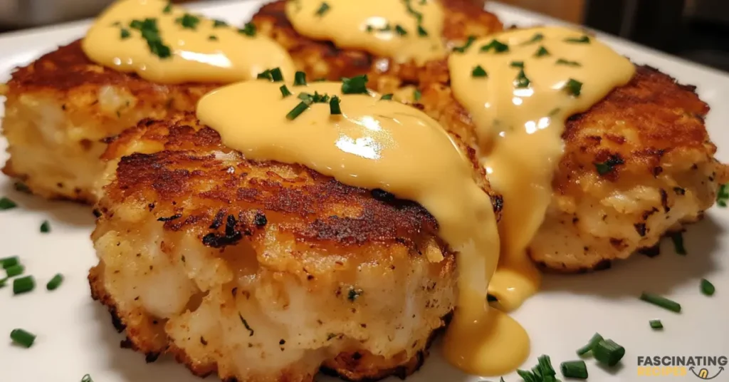 Crab Cake Eggs Benedict with Poached Eggs and Hollandaise Sauce