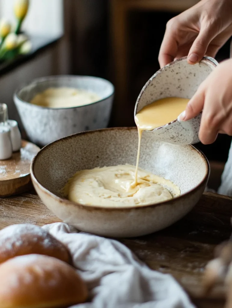 Sourdough French Toast Custard Preparation